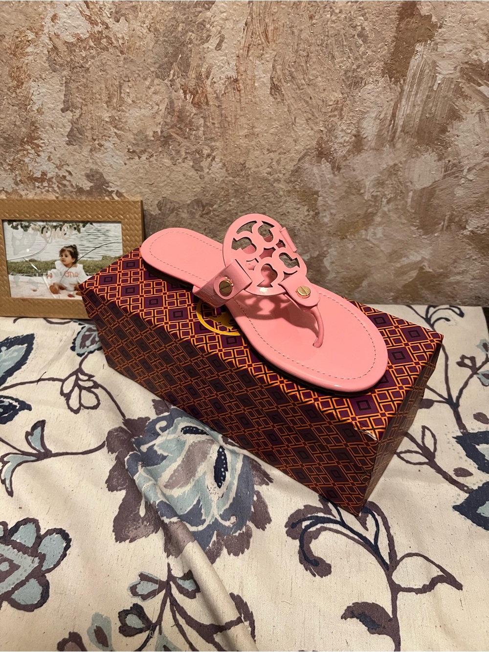 Tory Burch Pink Miller Cutout Thong Sandal